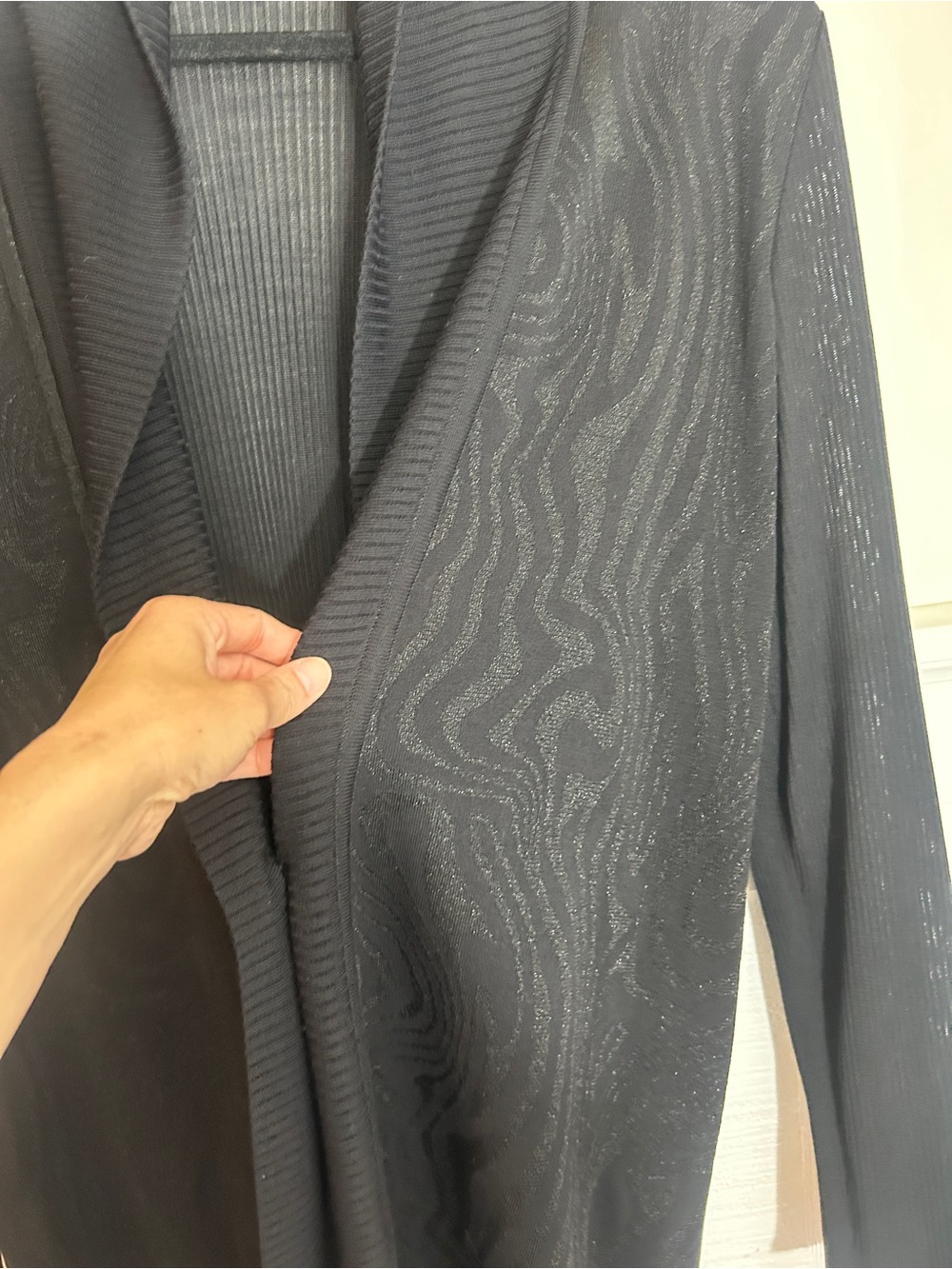 Exclusively Misook 2X Women’s Black Sweater with button front - Picture 3 of 5